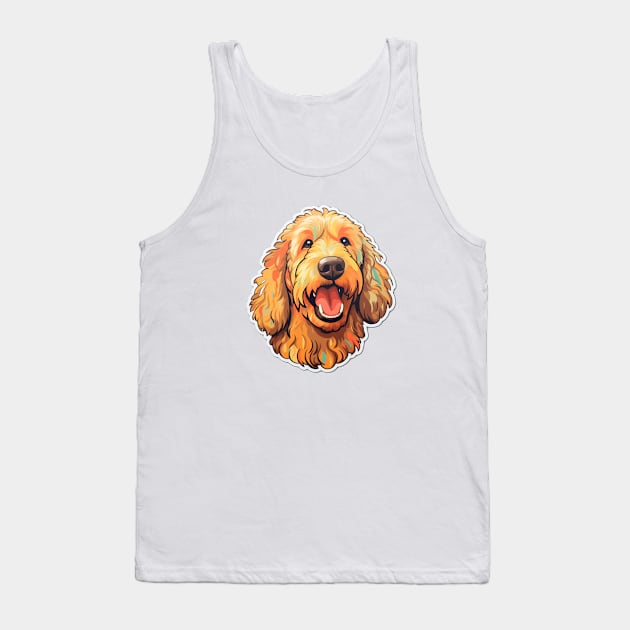 Golden Charm - Adorable Goldendoodle Design Tank Top by InTrendSick